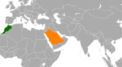 Map indicating locations of Morocco and Saudi Arabia