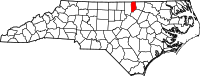 Map of North Carolina highlighting فانس