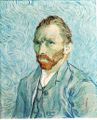 In his self-portrait, Van Gogh made the most of the contrast between the orange of his hair and the blue background.
