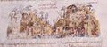 Byzantines under Ooryphas ambush and defeat the Cretan Saracens (Fol. 41r top)