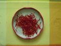 Saffron, made from the hand-picked stigmas of the crocus sativus flower, is used both as a dye and a spice.