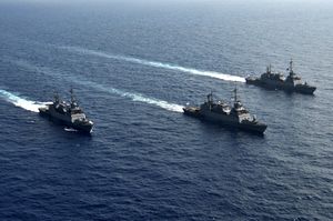 Three Sa'ar 5 Class Missile Corvettes Going For a Cruise.jpg