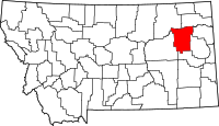 Map of Montana highlighting ماكوني