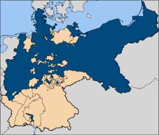 خارطة الإمبراطورية الألمانية الجديدة توضح بروسيا على أنها أكبر الولايات