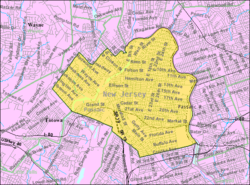 خريطة پاترسون، نيوجرزي، مكتب الاحصاءات.