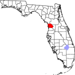 A state map highlighting Citrus County in the middle part of the state. It is medium in size.