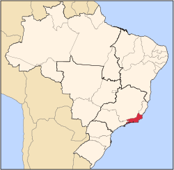 موقع ولاية ريو ده جانيرو في البرازيل