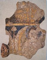 Buddhist mural from the monastery at Ajina Tepe. Dushanbe - National Museum of Antiquities.[47]