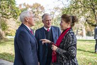 Dan Quayle and Marilyn Quayle with Vice President Mike Pence in 2019