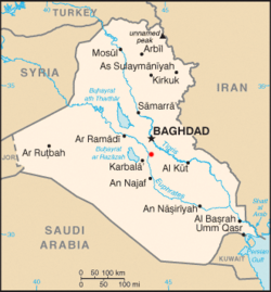 موقع مدينة المسيب في العراق