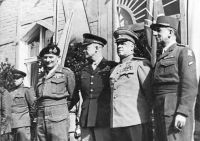 The Supreme Commanders on 5 June 1945 in Berlin: Bernard Montgomery, Dwight D. Eisenhower, Georgy Zhukov and Jean de Lattre de Tassigny.