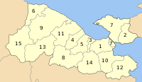 Location of كورنثيا Corinthia بلديات المحافظة
