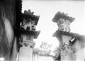 Chinese stone-carved que pillar gates of Chongqing that once belonged to a temple dedicated to the Warring States era general Ba Manzi