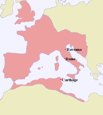 الإمبراطورية الرومانية الغربية سنة 395