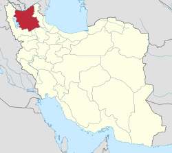 الموقع في محافظة أذربيجان الشرقية
