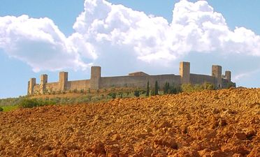 The clay soil near Siena, Italy, is the color called raw sienna.
