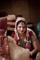Shy smile of a bride in a Hindu Indian wedding