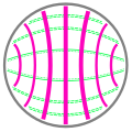 TE1,1 mode of a circular hollow metallic waveguide.