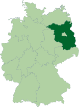 Map of Germany, location of براندنبورگ highlighted