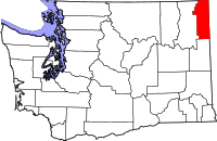 Map of Washington highlighting بيند أوريلي