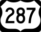 U.S. Highway 287 route marker