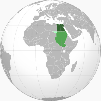 الأخضر: سلطنة مصر الأخضر الفاتح: ممتلكات السودان الأنجلو مصري أخف أخضر: فُصِلت من السودان إلى شمال أفريقيا الإيطالي في 1919
