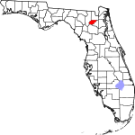 A state map highlighting Union County in the corner part of the state. It is small in size.