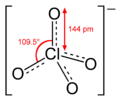 Aromatic skeletal formula of perchlorate with assorted dimensions
