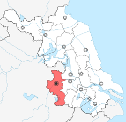 موقع نان‌جينگ ضمن مقاطعة جيانگ‌سو