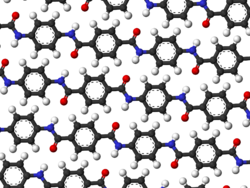 Ball-and-stick model of a single layer of the crystal structure