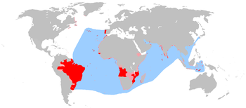 الامبراطورية الپرتغالية والأراضي التابعة لها.