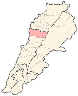 موقع قضاء جبيل في لبنان