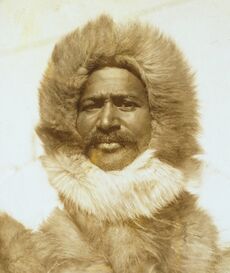 Photograph of Matthew Henson dressed in polar gear