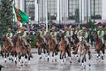 Turkmenistan ceremonial cavalry in the Independence Day parade 2011
