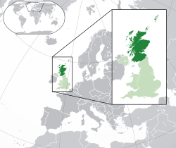 موقع  اسكتلندا  (الأخضر الداكن)