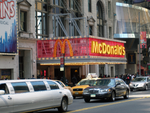 A McDonald's store front in Times Square.