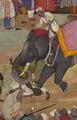 A War elephant executing the opponents of the Mughal Emperor Akbar.