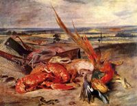 Eugène Delacroix, Still Life with Lobster and trophies of hunting and fishing, 1826-1827, Louvre