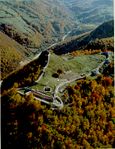 Ruins of a fortress in the mountains.