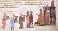 The widow Danielis visits emperor Leo VI (Fol. 102r, bottom)