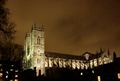 At night, from Dean's Yard to the South; artificial light highlights the flying buttresses