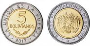 Plurinational State of Bolivia, five coin 2017
