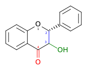 Flavanonol skeleton colored.svg