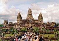 Angkor Wat in Cambodia is one of the largest Hindu monuments in the world. It is one of hundreds of ancient Hindu temples in Southeast Asia.