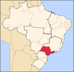 موقع ولاية ساو پاولو في البرازيل