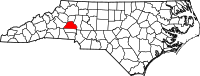 Map of North Carolina highlighting كاتاوبا