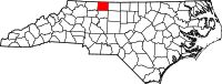 Map of North Carolina highlighting ستوكس