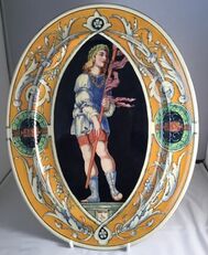 Tin-glazed majolica decorated with metallic oxide colours, Mintons, circa 1870.