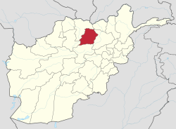 خريطة أفغانستان موضح عليها موقع سمنگان.