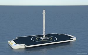 SpaceX drone Spaceport with Falcon-9 on it.jpg